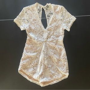 White lace romper
